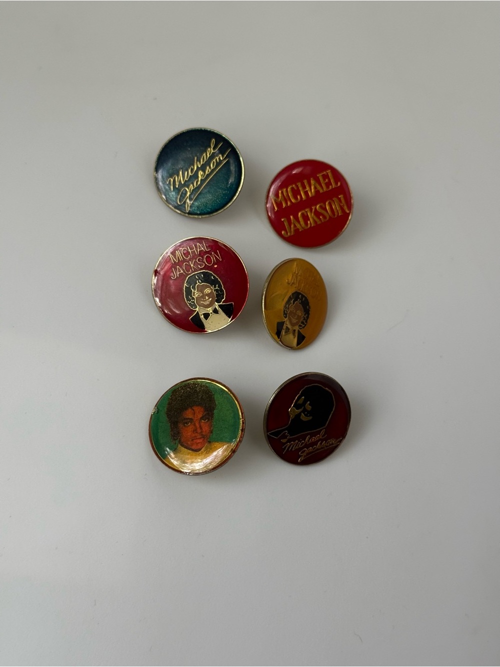 Vintage 1980s Michael Jackson Thriller Era & Off The Wall Era Enamel Pins Lot 6
